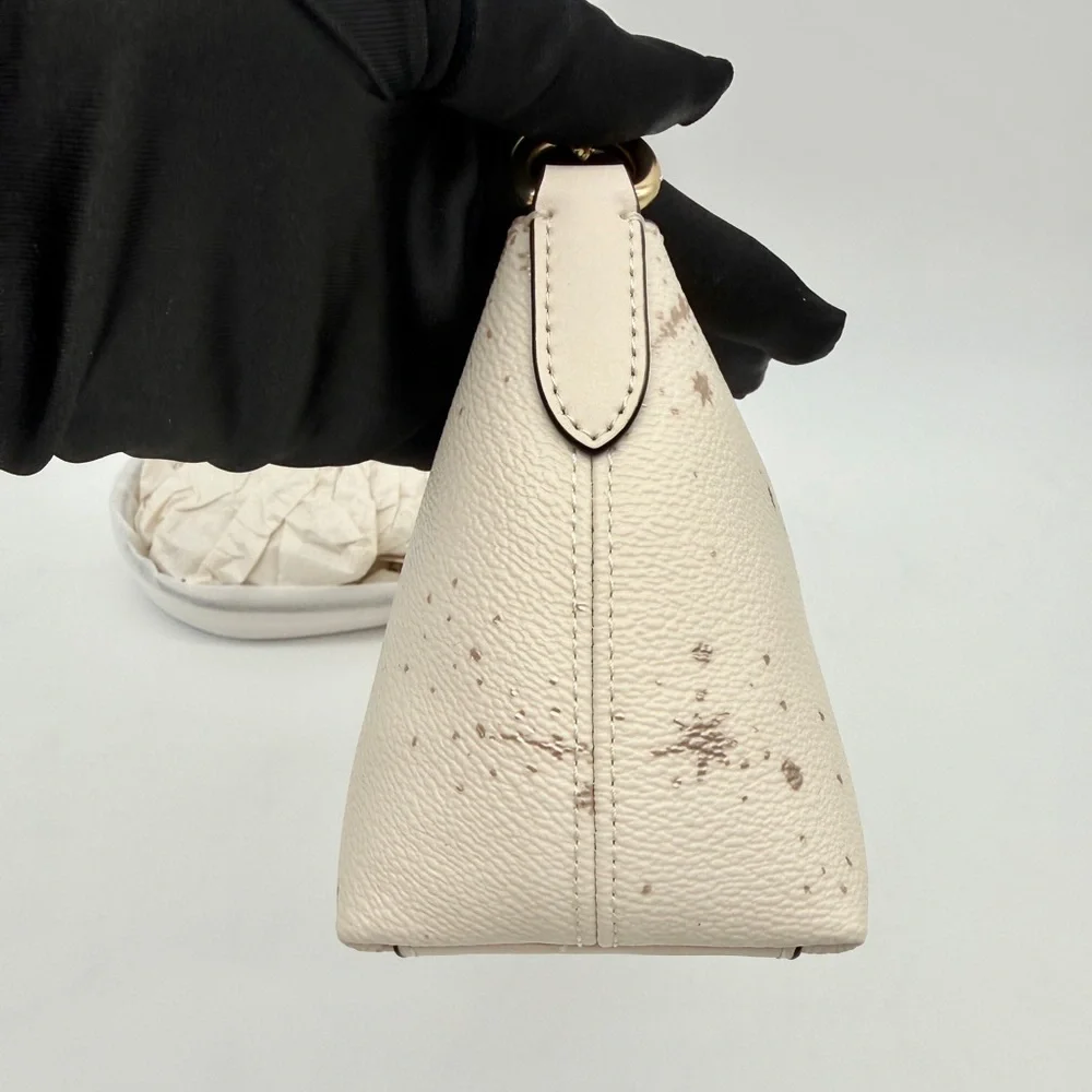 Coach Charlotte Shoulder Bag With Star Print Chalk Gold